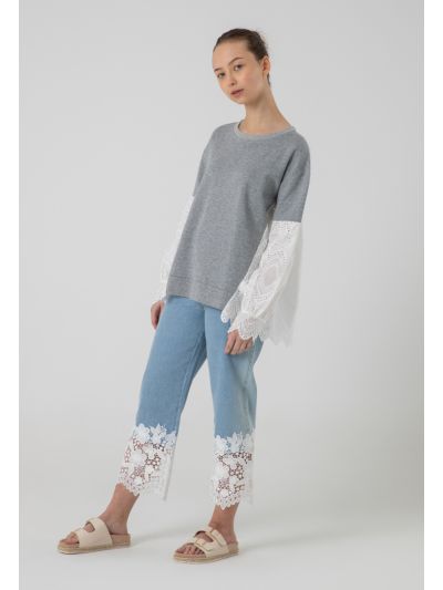Schiffli Relaxed Fit Pants