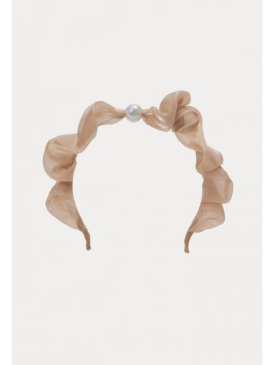 Faux Pearl DÃ©cor Ruched Headband -Sale