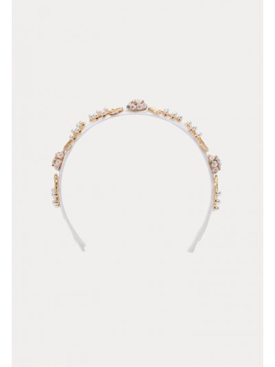 Embellish Flower Pearl Stones Headband -Sale