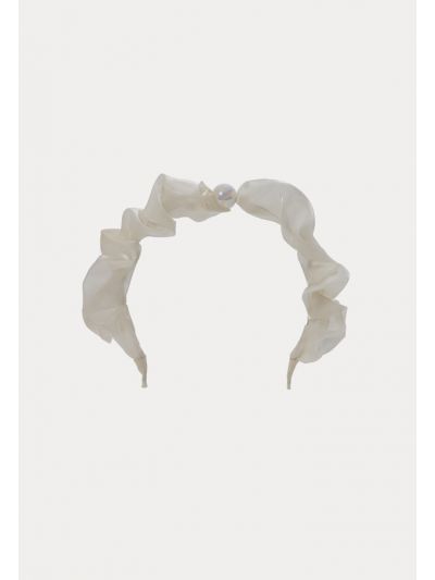 Faux Pearl DÃ©cor Ruched Headband -Sale
