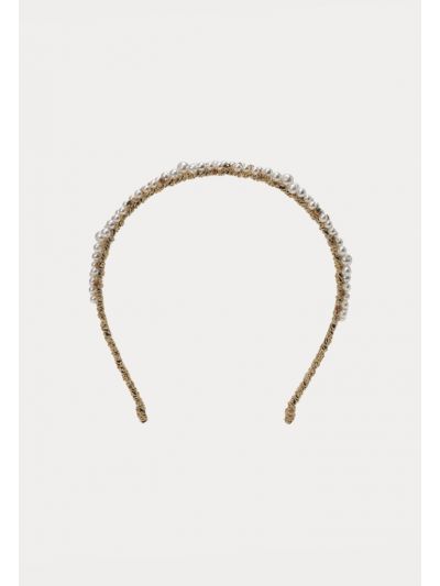 Slim Beaded Pearl Lurex Headband -Sale