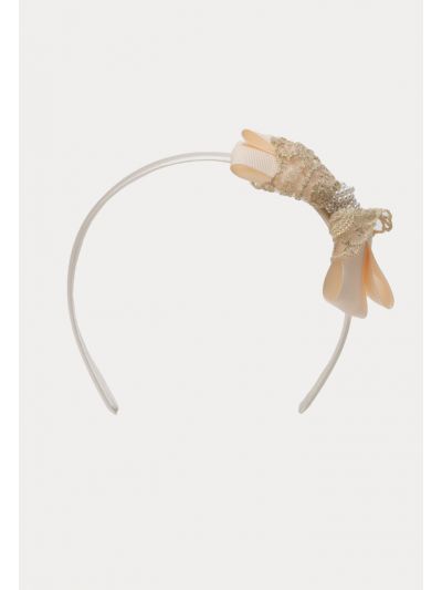Pearl Beaded Knot Butterfly Bow Headband -Sale