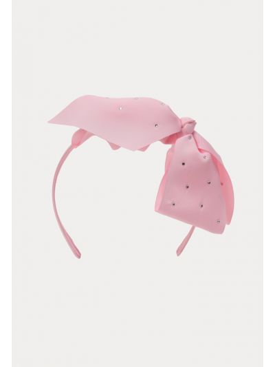 Rhinestones Studded Bow Ribbon Headband -Sale