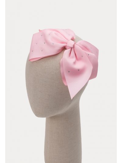 Rhinestones Studded Bow Ribbon Elastic Headband -Sale