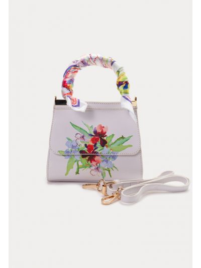 Floral Print Twilly Hand Bag -Sale