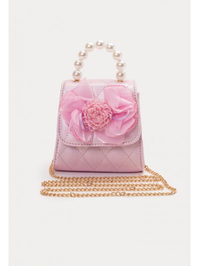 Floral Embellish Beaded Hand Bag With Sling -Sale