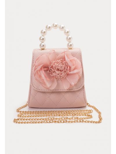 Floral Embellish Beaded Hand Bag With Sling -Sale