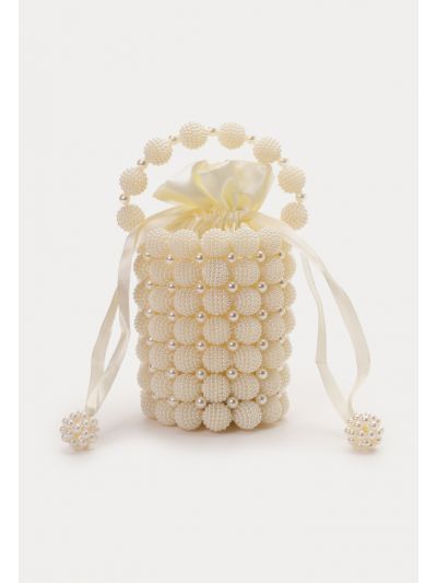 Luxury Beaded Evening  Pearl Bucket Bag -Sale