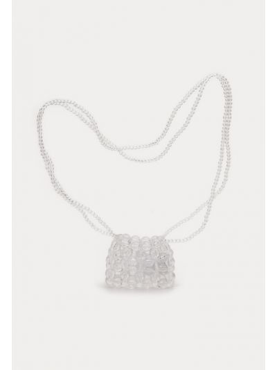 Clear Pearl Beaded Sling Purse Bag -Sale