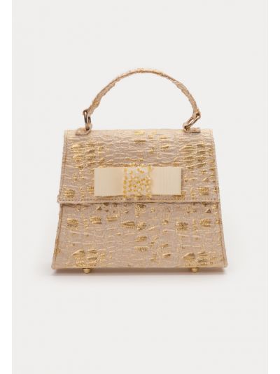 Textured PU Leather Flap Hand Bag