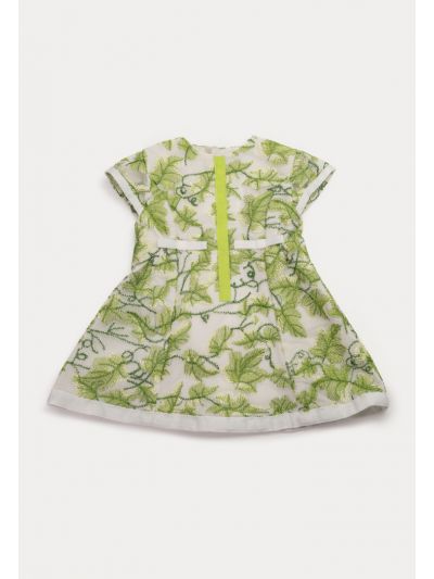 Printed Net Sleeves Doll Dress -Sale