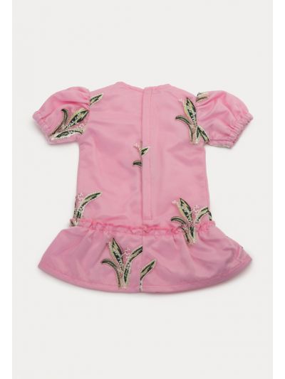 Puffy Sleeves Embellished Doll Dress -Sale