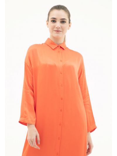 Soft Solid Shirt Dress -Sale