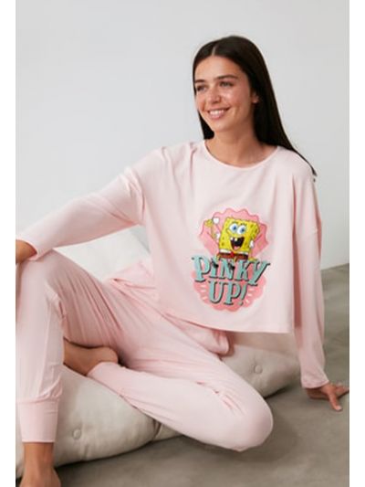 Sponge Bob Printed Knitted Pajamas