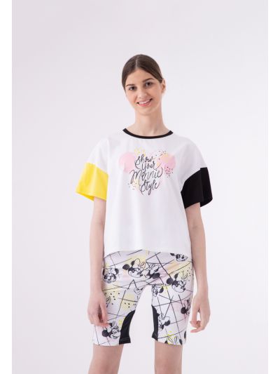 Minnie Mouse Contrast Sleeve T-Shirt