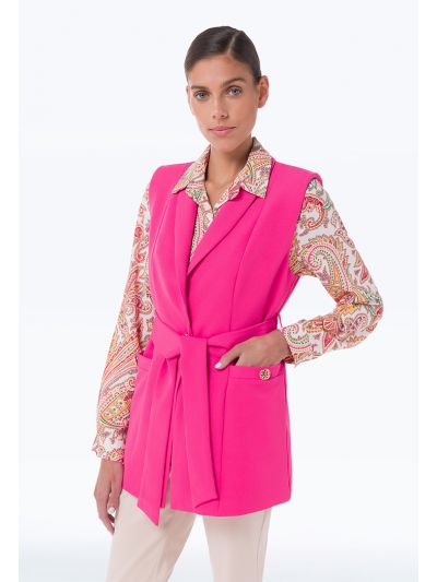 Sleeveless Lapel Neckline Blazer