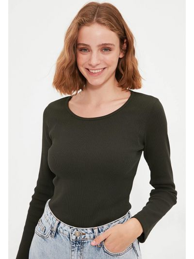 Basic Solid Knitted Blouse Top
