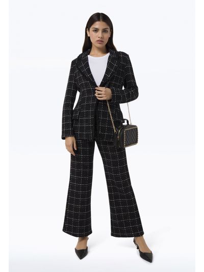 Knitted Texture Contrast Color Trouser -Sale