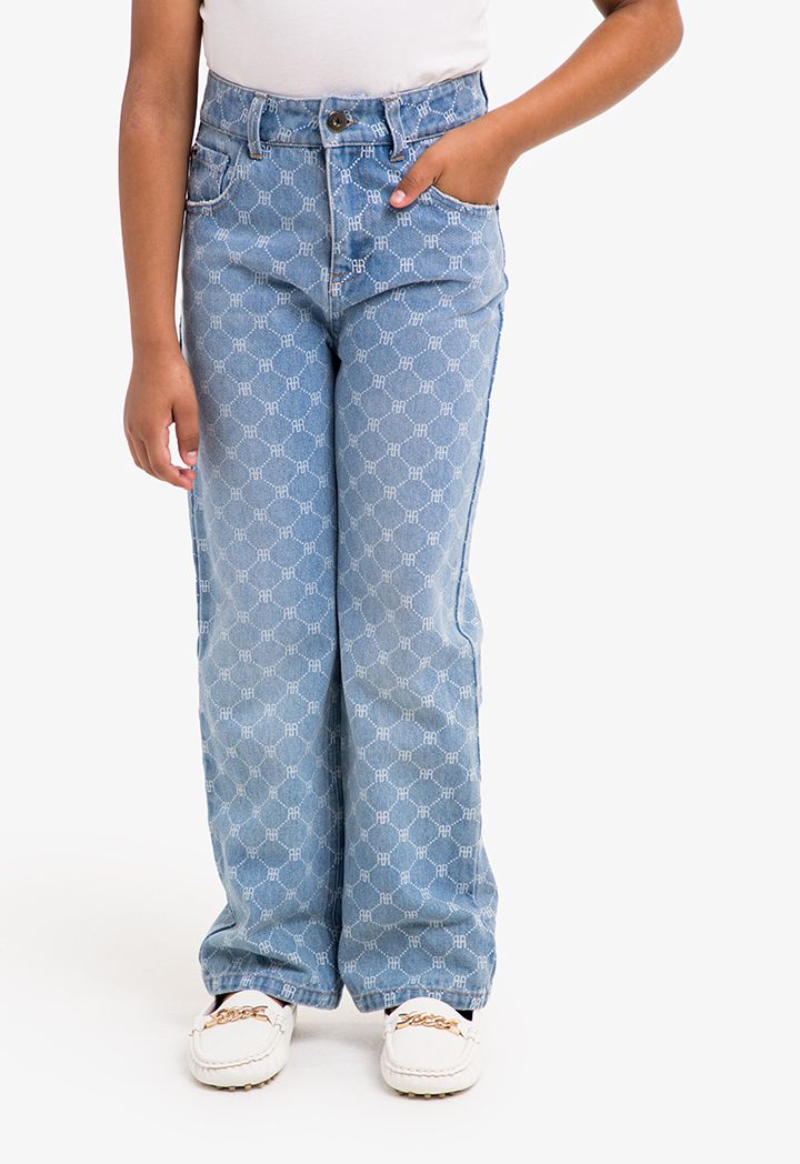 Printed Monogram Denim Jeans