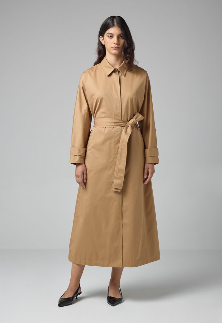 Solid Belted Maxi Coat