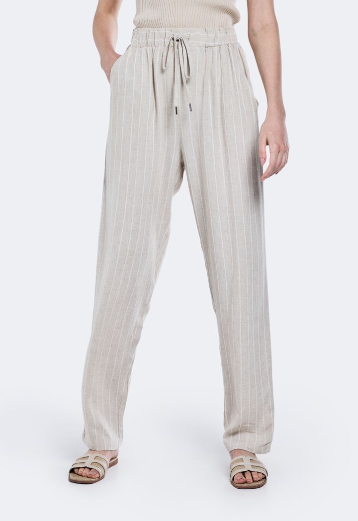 Striped linen pants hotsell