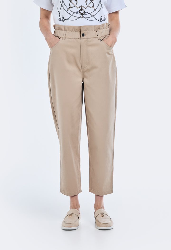 Solid Peg Leg Trousers