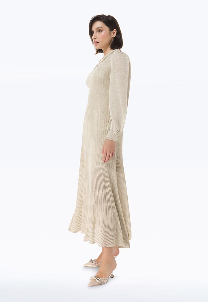 Knitted pleated dress store