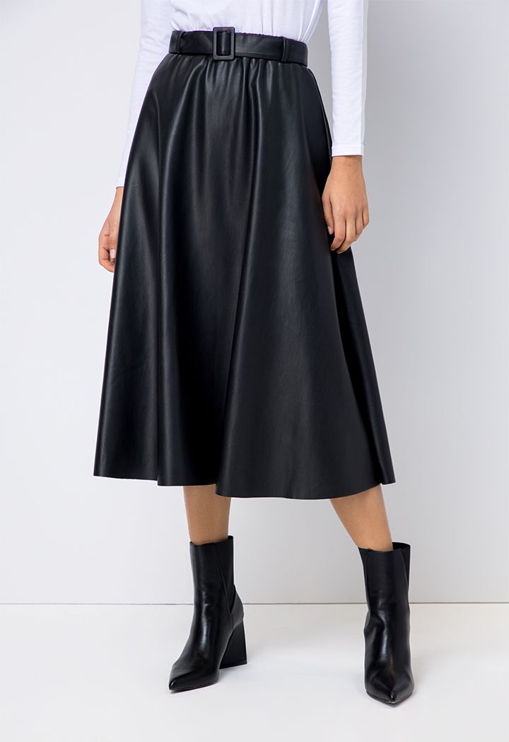 Riva Faux Leather Midi Skirt Riva Faux Leather Midi Skirt