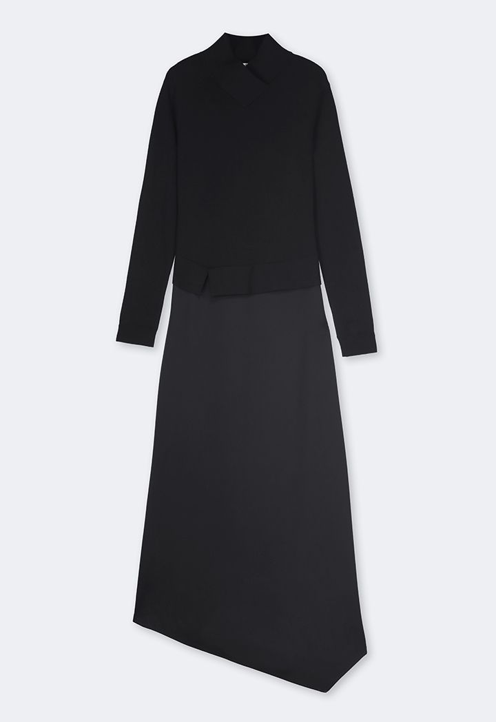 Asymmetrical Hem Knitted Dress