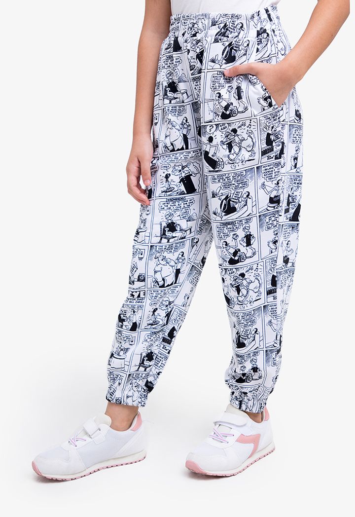 Cartoon Characters Embellished Sweatpants Riva Fashion