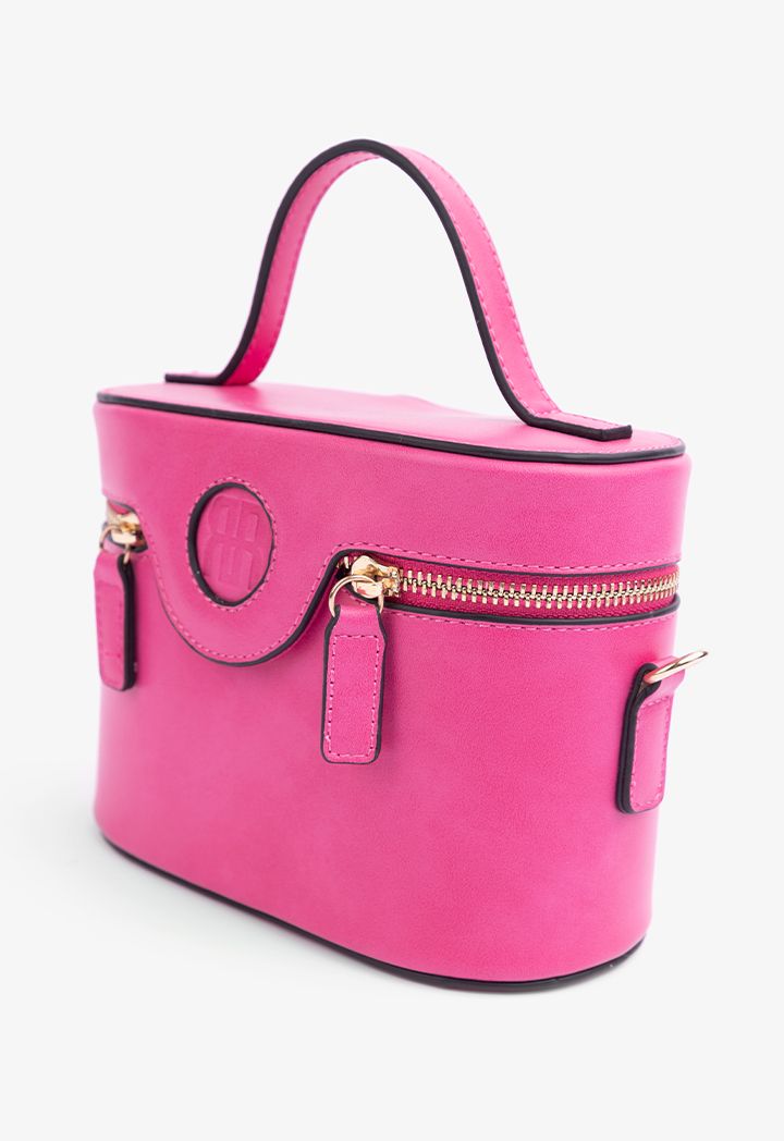 Solid Oval Shaped Hand Bag Riva Fashion