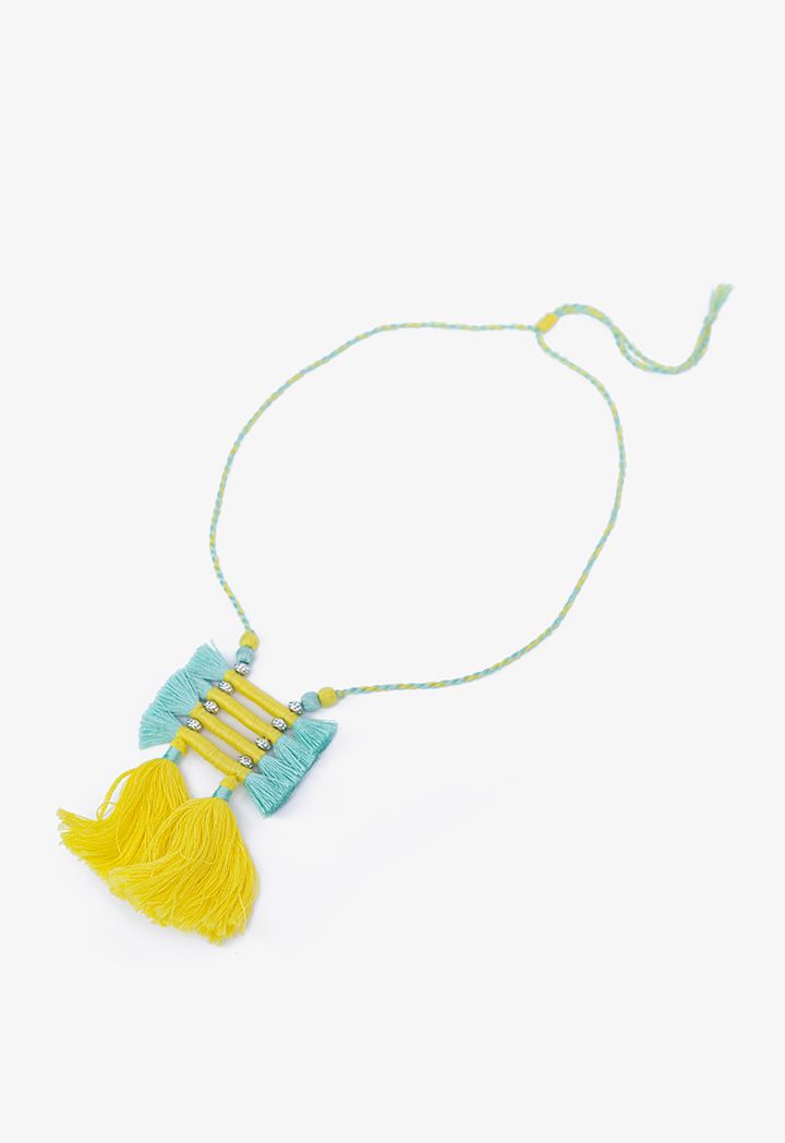 Thread tassel necklace store