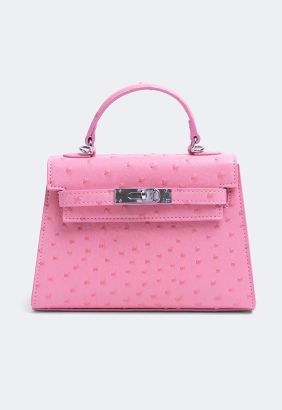 Textured Top Handle Handbag