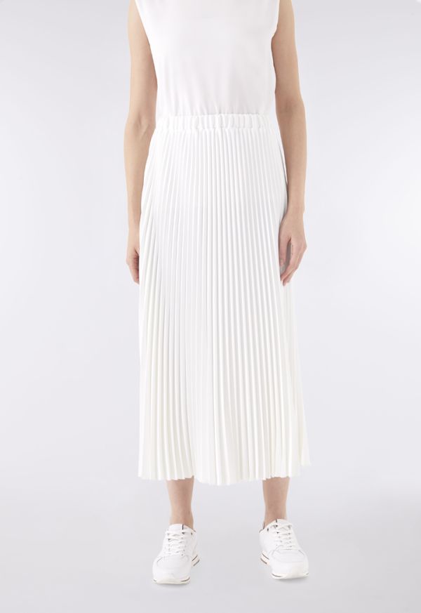 Pleated Stretch A-Line Skirt