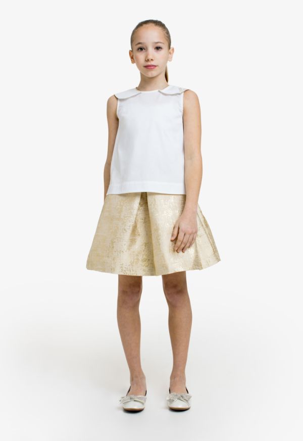 Metallic skirt and deals shirt set