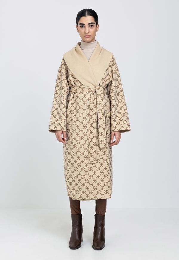Shawl Collar Reversible Wool Coat