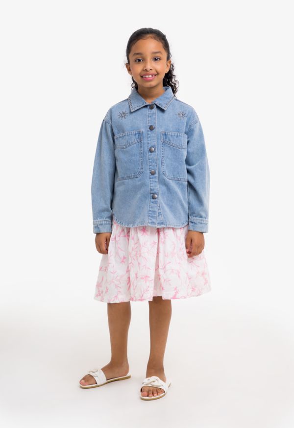 Studded blue jean best sale jacket