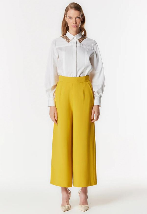 Dark yellow trousers sale