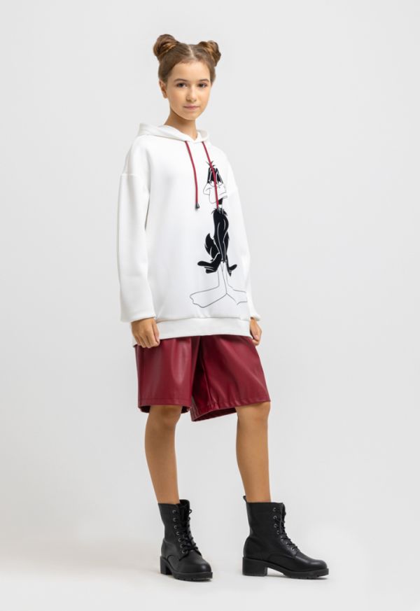 Daffy Duck Printed Long Sleeves Drawstring Hoodie Sale