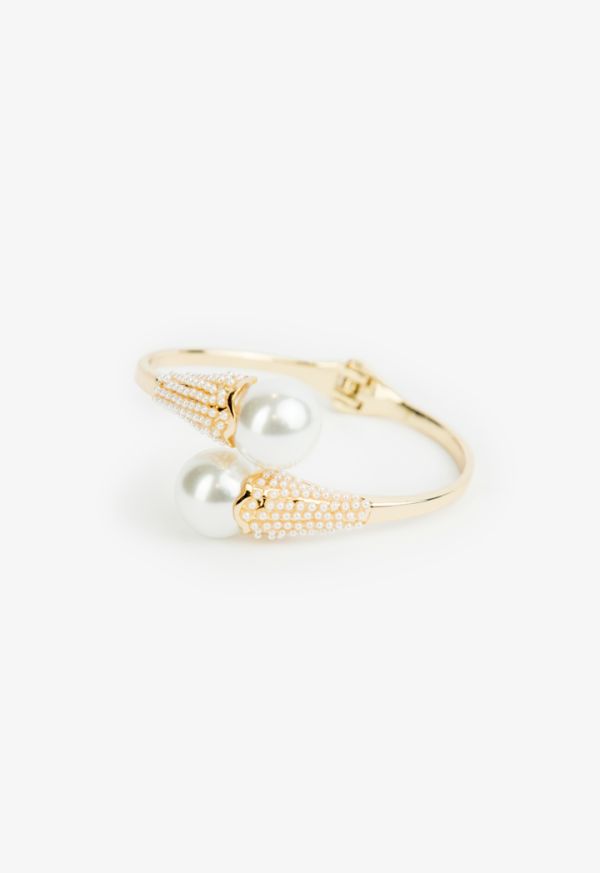 Crystal & Faux Pearls Embellished Bracelet