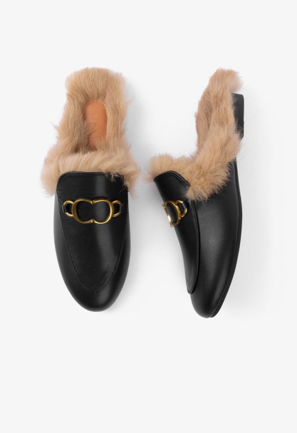 Faux Fur Sole Mules