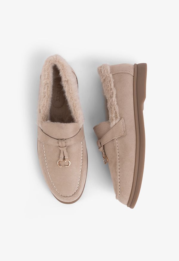 Fur lined best sale loafers
