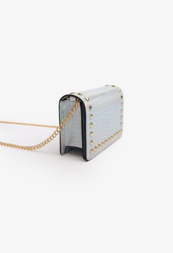 Holographic Rock studded Crossbody Bag
