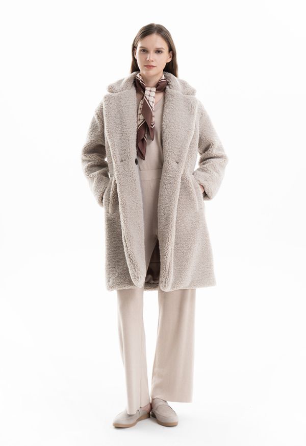Long Sleeves Collared Teddy Bear Coat Sale