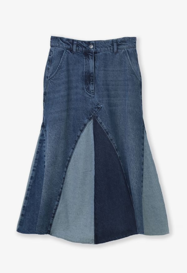Multicolor sales denim skirt