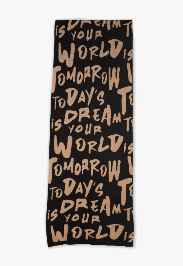 Letter Printed Multicolored Long Scarf -Sale
