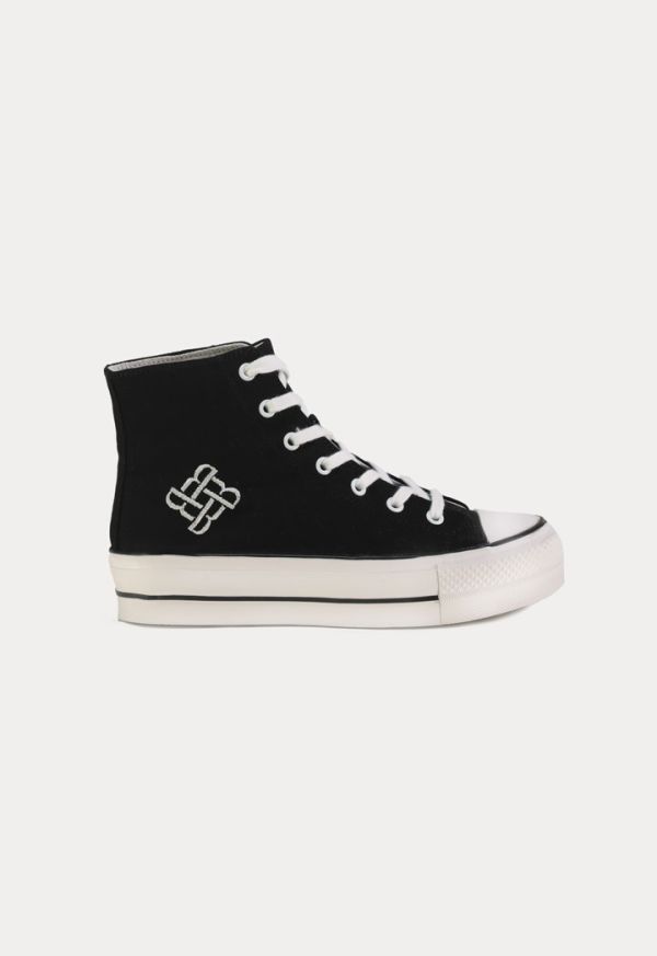 Classic Lace Up High Top Canvas Sneakers -Sale