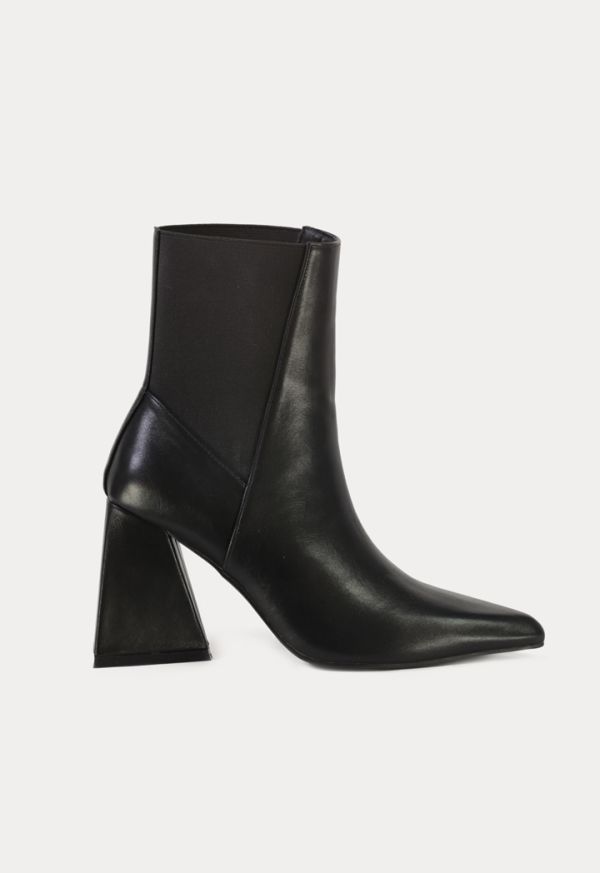 Solid PU Leather Ankle Length Chelsea Boots -Sale