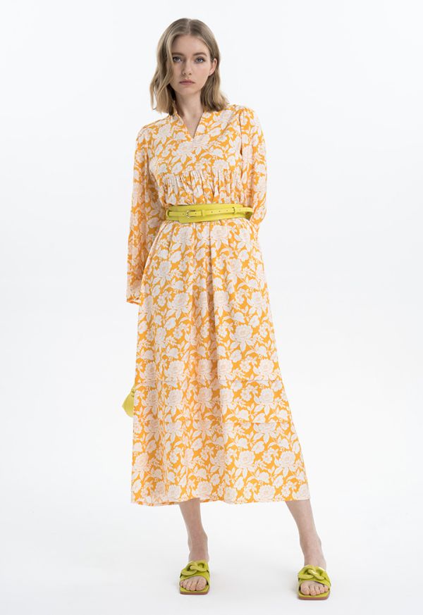 فستان ماكسي بطبعات زهور إطلالة رمضان- عروض