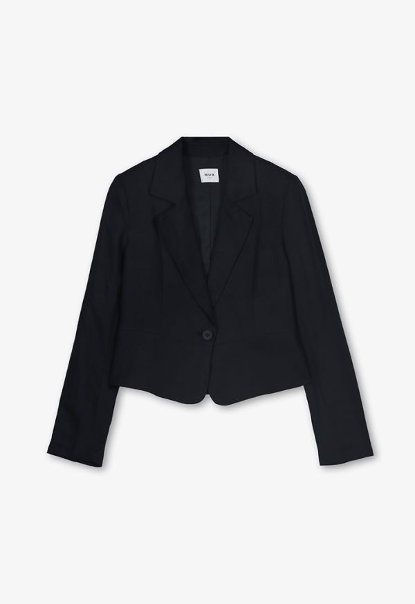 Notched Collar Single Breasted Blazer